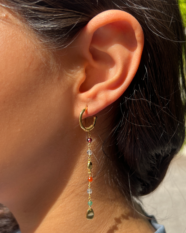 Aretes Mix GARNET / LABRADORITE / CARNELIAN / GREEN AVENTURINE