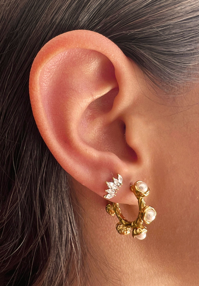 Aretes Abanico Zirconias