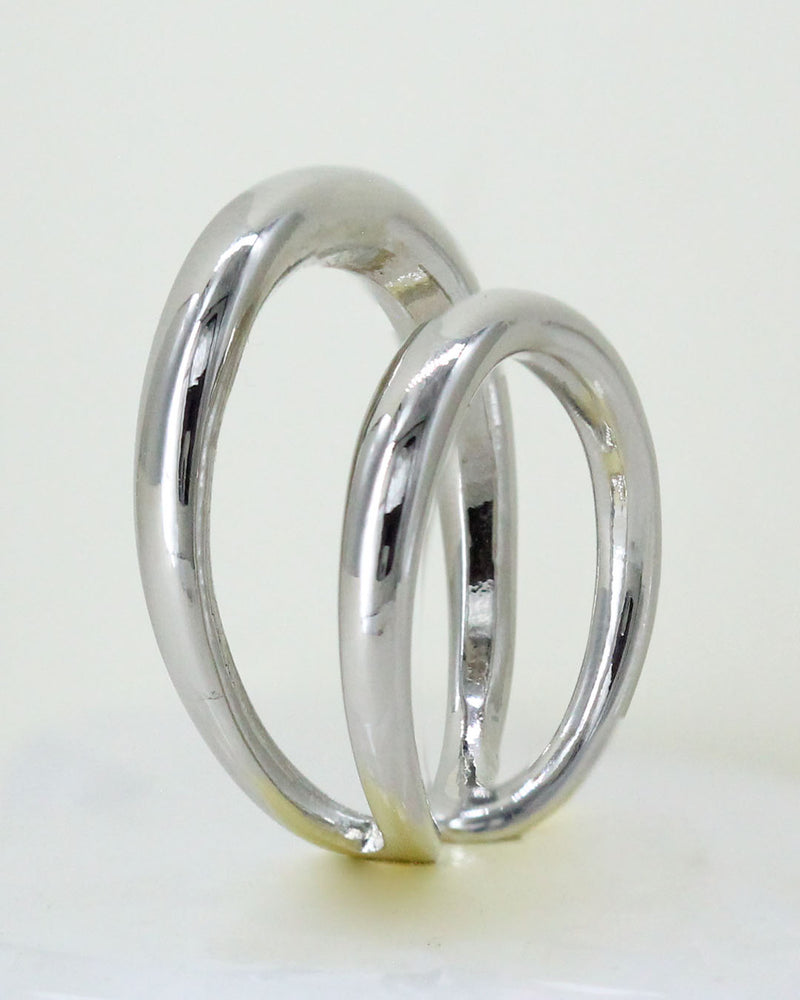 Anillo Doble Plateado