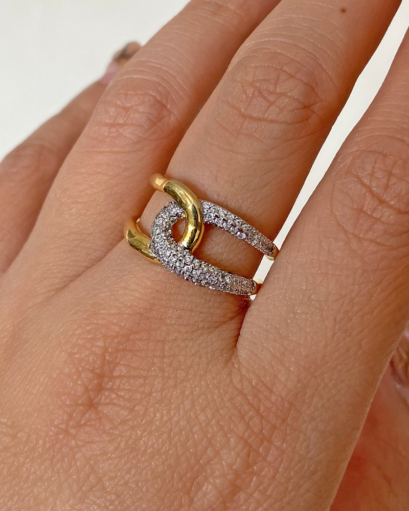 Anillo Mitad Zirconias