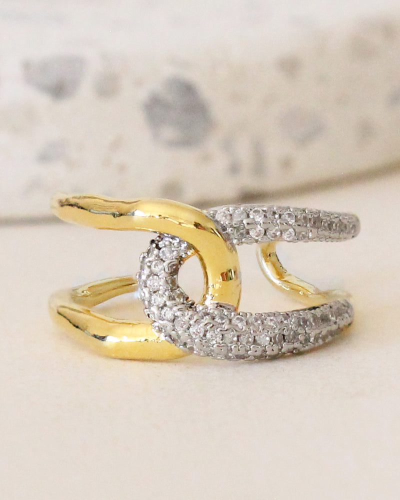Anillo Mitad Zirconias