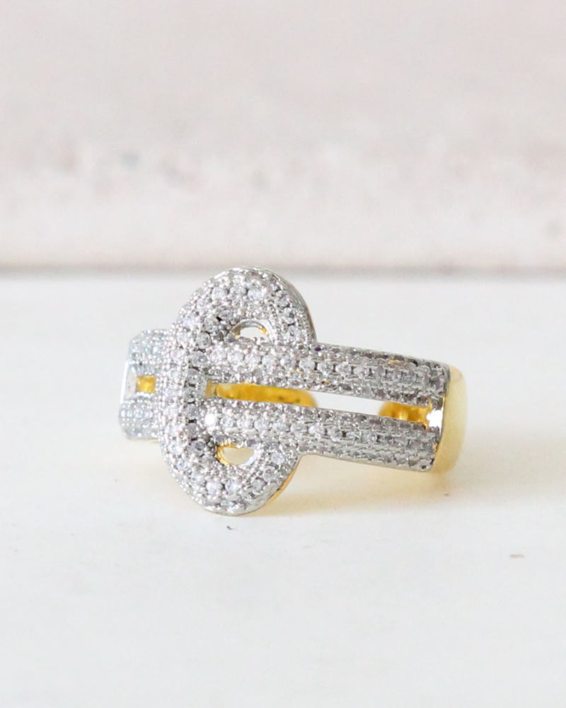 Anillo Doble Grueso Zirconias