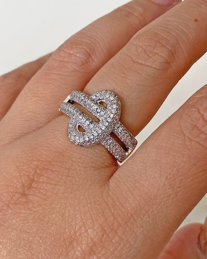 Anillo Doble Grueso Zirconias
