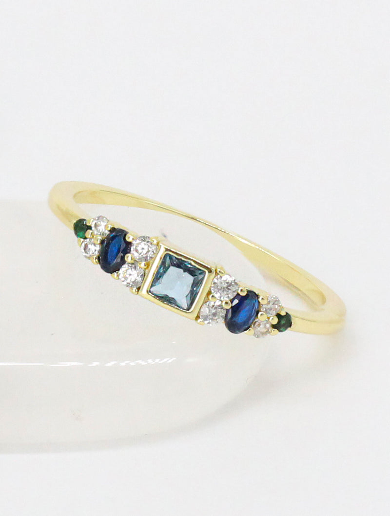 Anillo Zirconias Azules