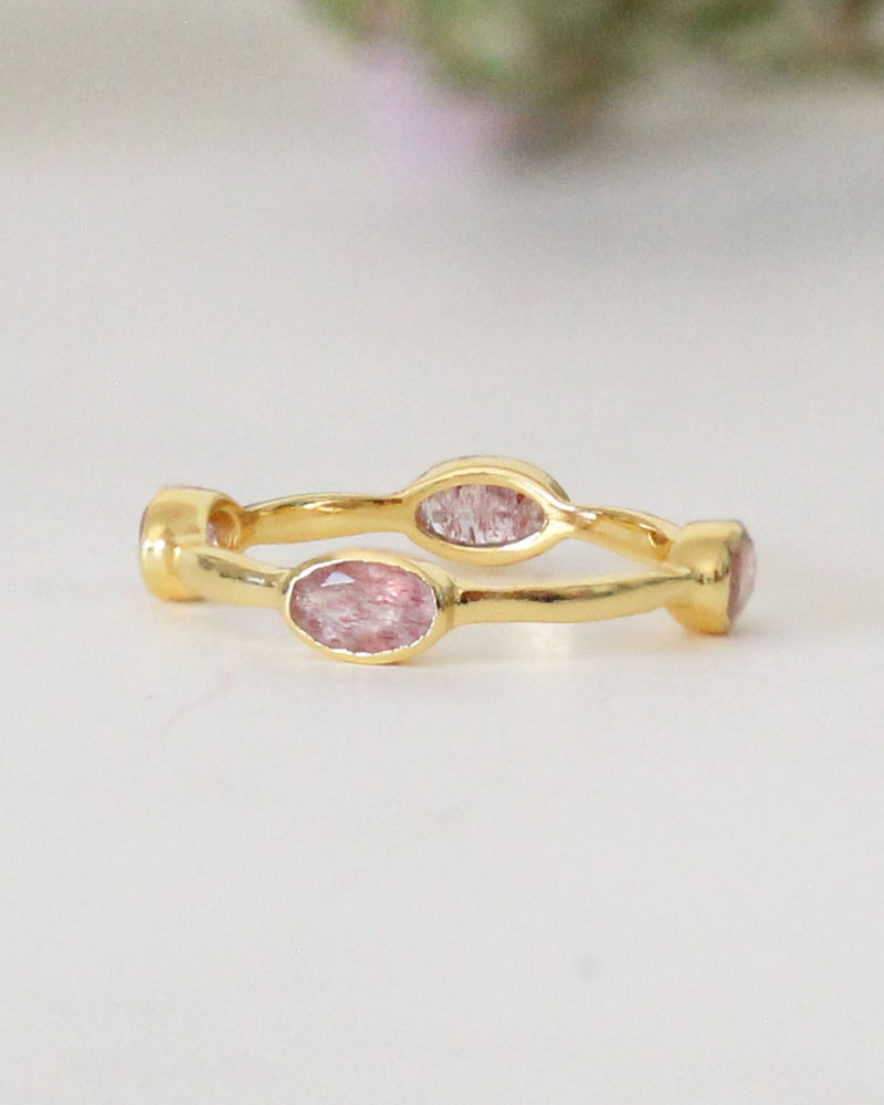 Anillo Piedras Mini STRAWBERRY QUARTZ