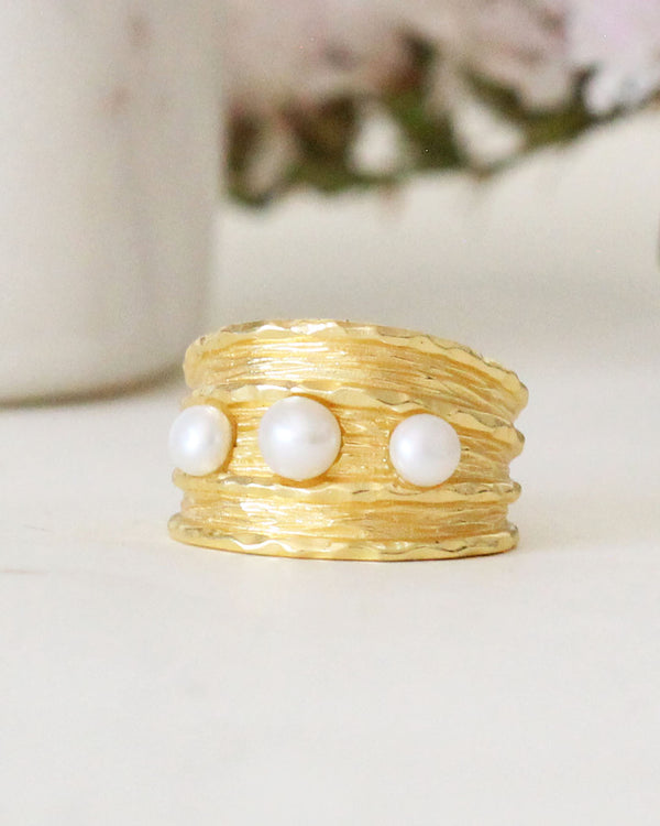 Anillo Triple Perla