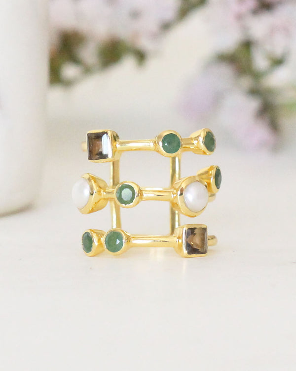 Anillo PEARL GREEN AVENTURINE