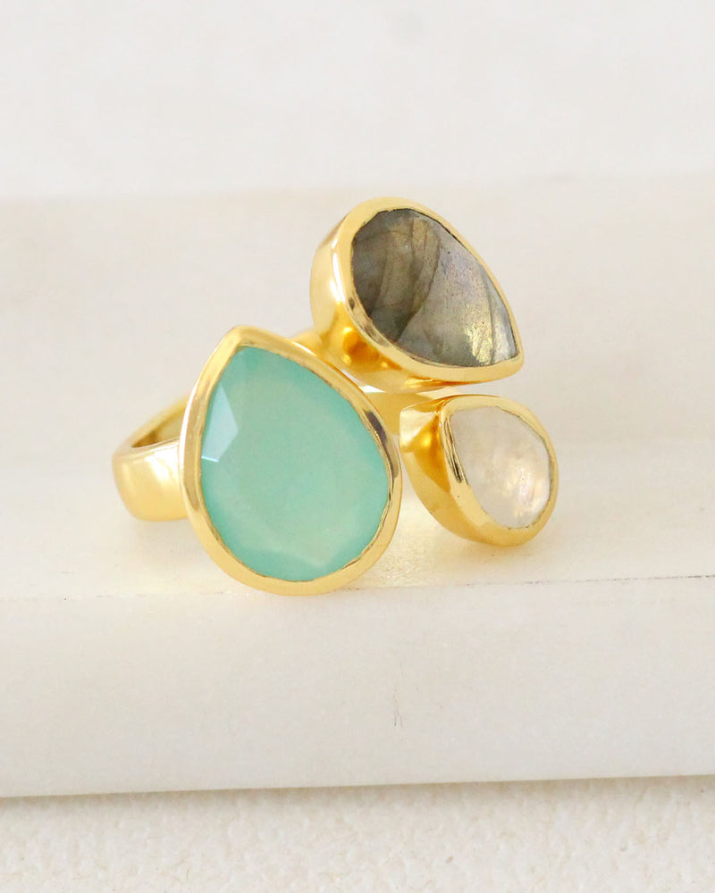 Anillo Labradorita, Aqua Hydro, Lunar