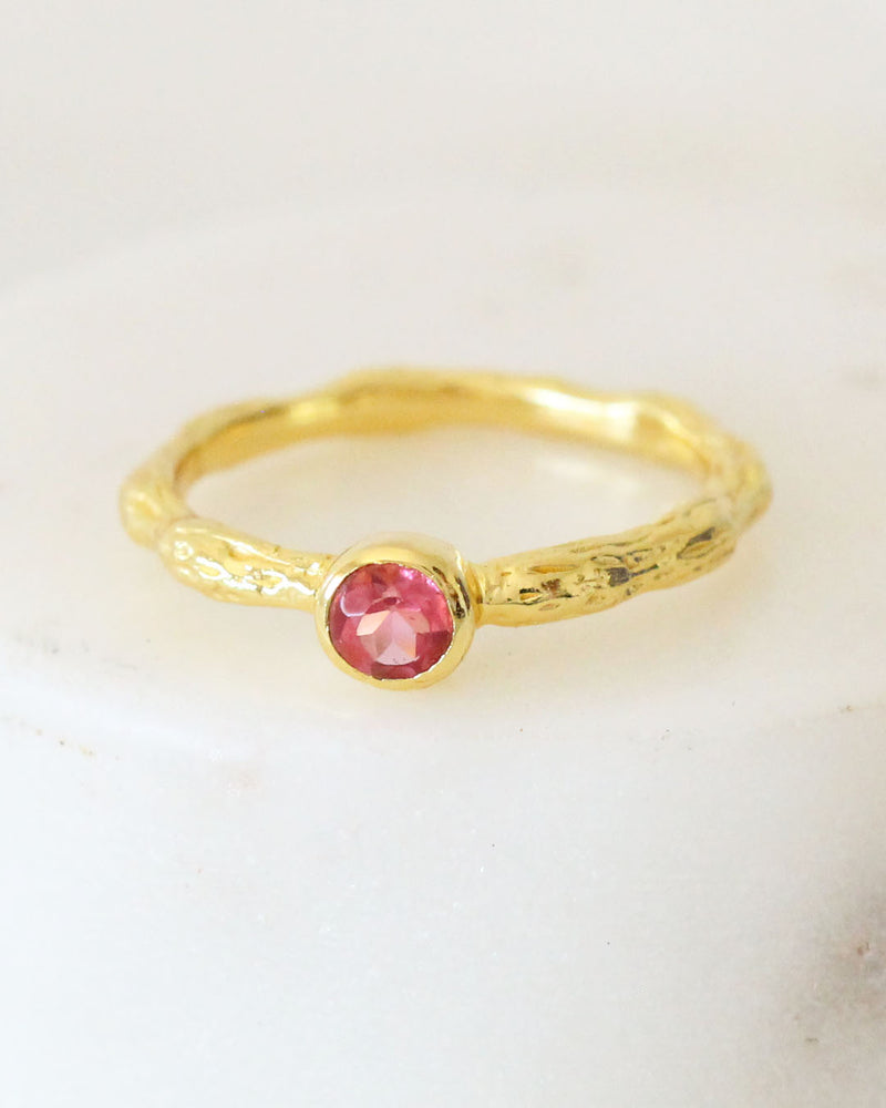 Anillo Solitario Mini Pink Tourmaline