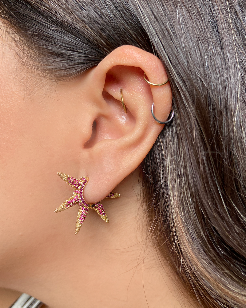 Aretes Lady Gaga Rosa