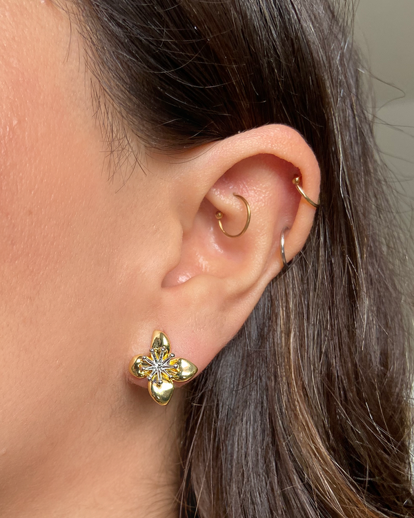 Aretes Dorados Mini Orquideas