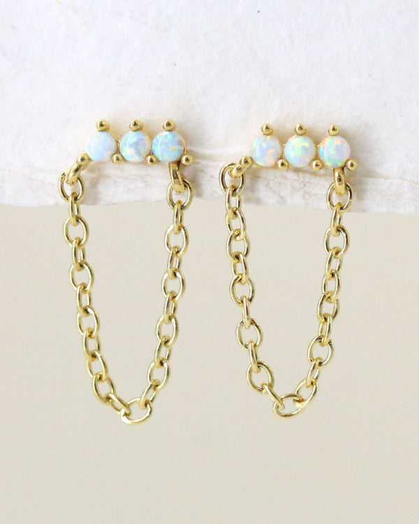 Aretes 3 opalitos Cadenita