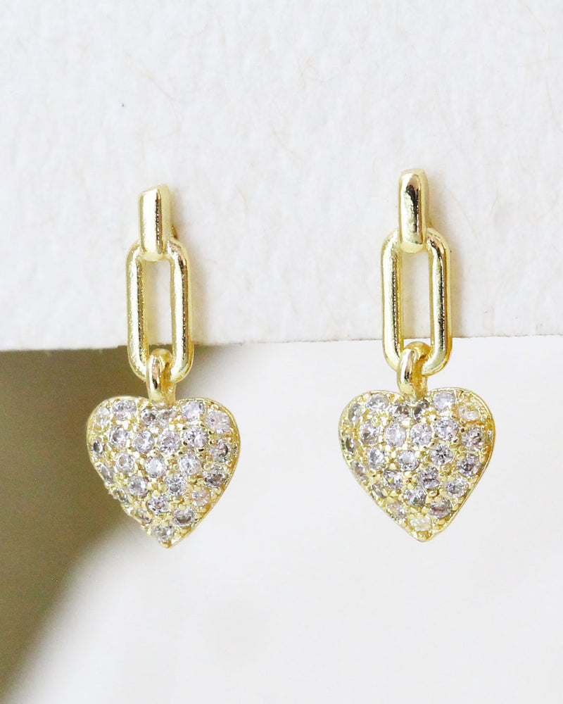 Aretes corazón zirconia