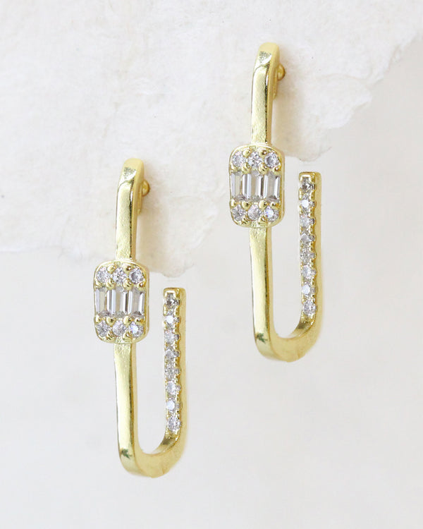 Aretes Bastón cuadrados zirconia