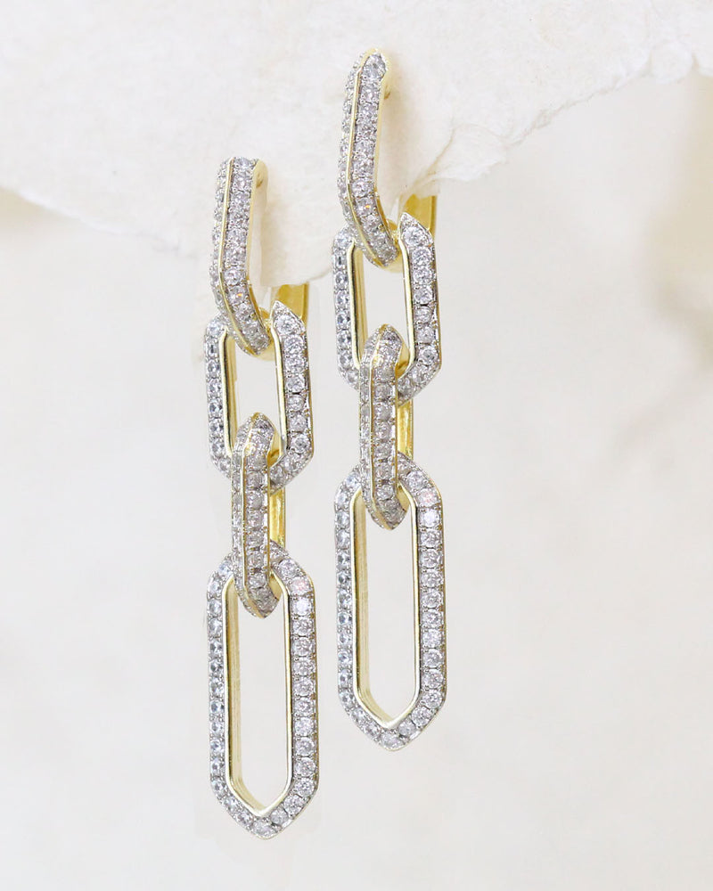 Aretes Eslabones Largos Zirconias