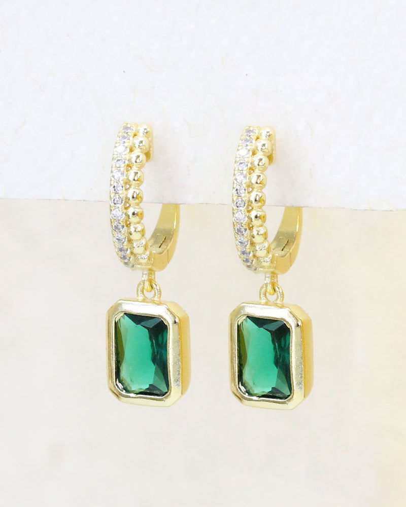 Arracadas Colgante Cristal Verde