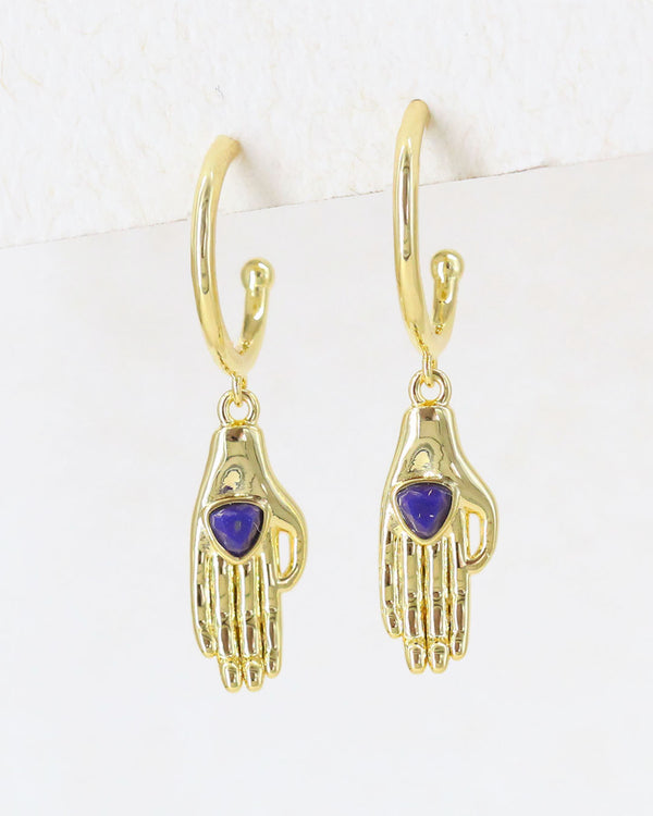 Aretes Mano Lapislazuli
