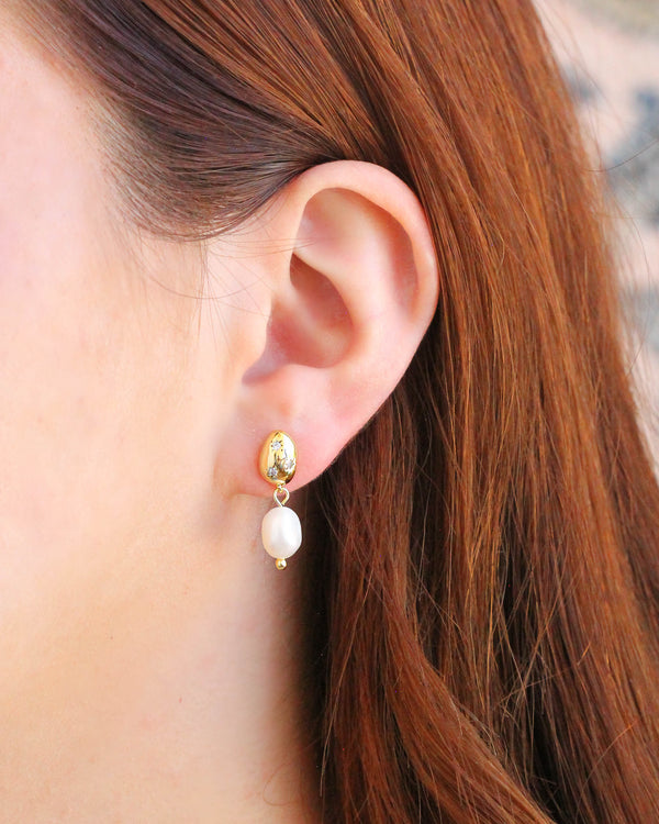 Aretes Perla natural