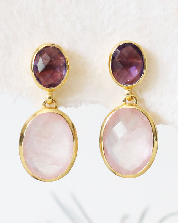 Aretes AMETHYST / ROSE QUARTZ