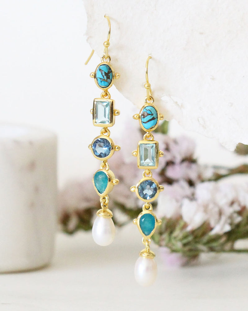 Aretes Largos Turquesa