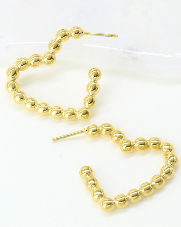 Arracadas Corazón bolitas
