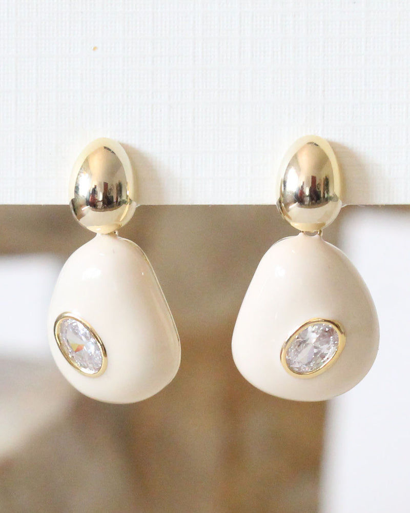 Aretes Esmalte Gota dorados
