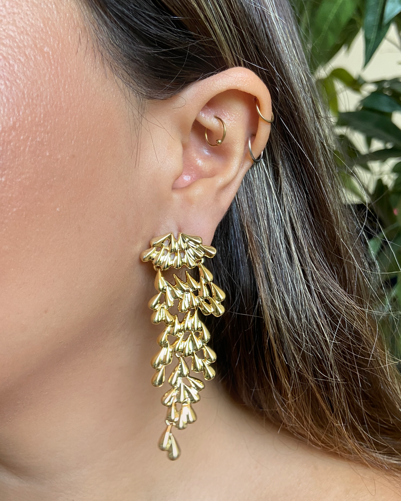 Aretes Cascada Coral