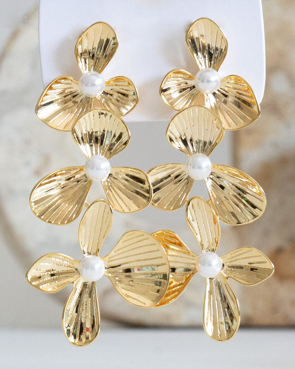 Aretes Flor Perla
