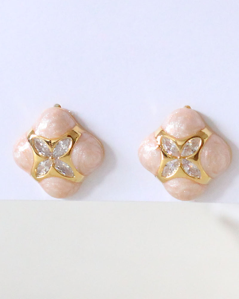 Aretes Trebol Rosa