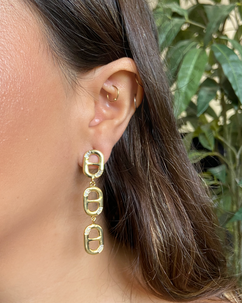 Aretes CadenitaTriple