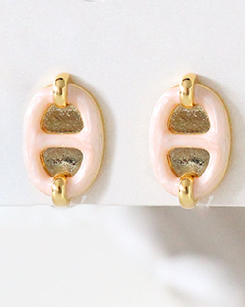 Aretes Eslabon Rosa