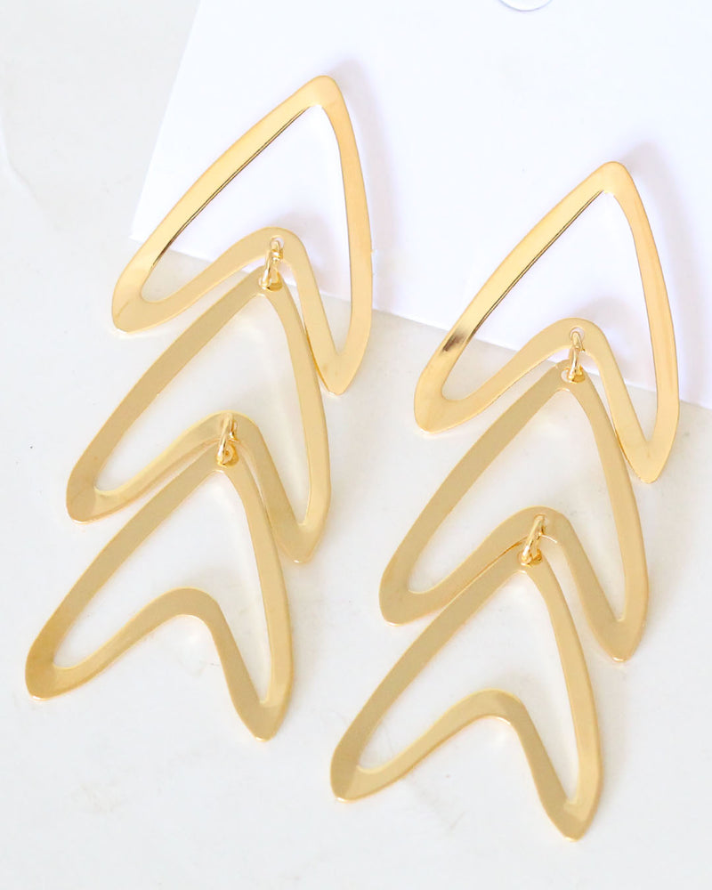 Aretes Triple Corazón inverso