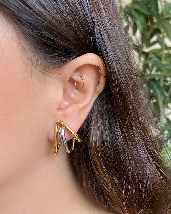 Aretes gancho Triple