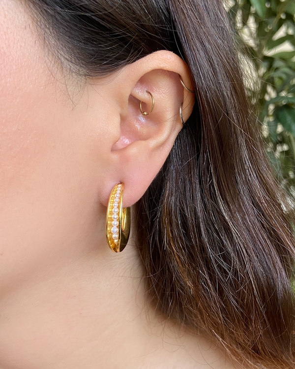 Aretes Ganchos Perla