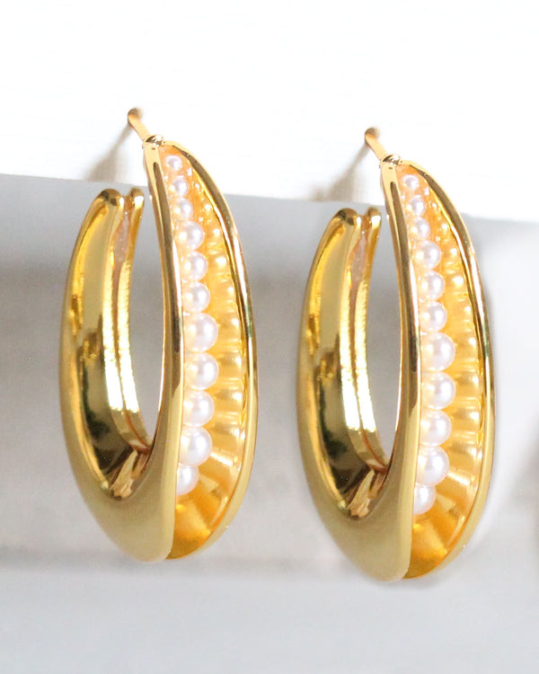 Aretes Ganchos Perla