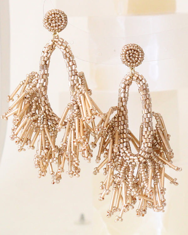 Aretes Dorados Fiesta  Chaquira