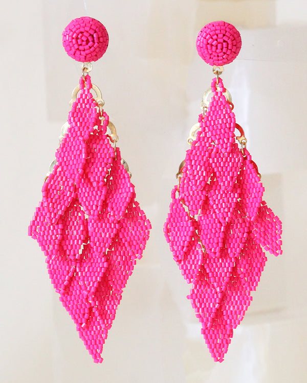 Aretes Rombos Cascada Rosas