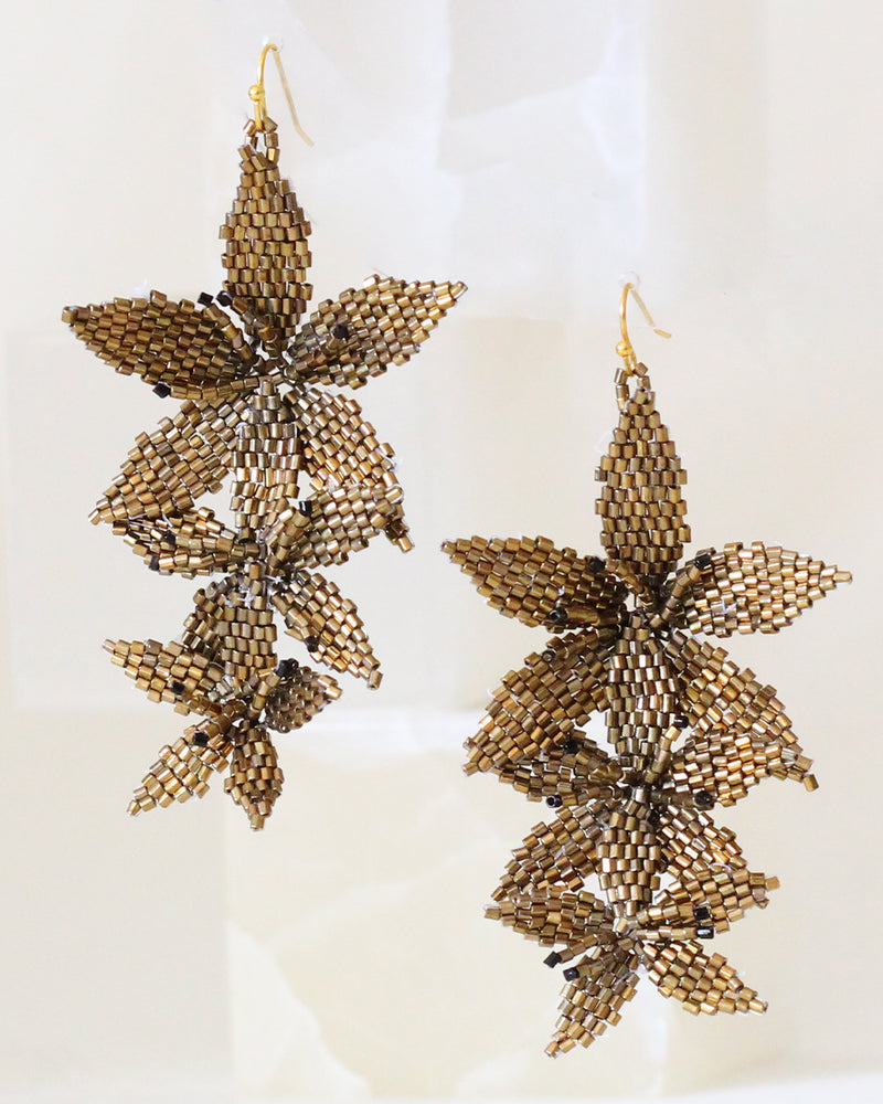 Aretes Flores Cascada Bronze