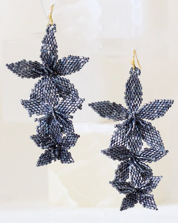 Aretes Flores Cascada Hematita