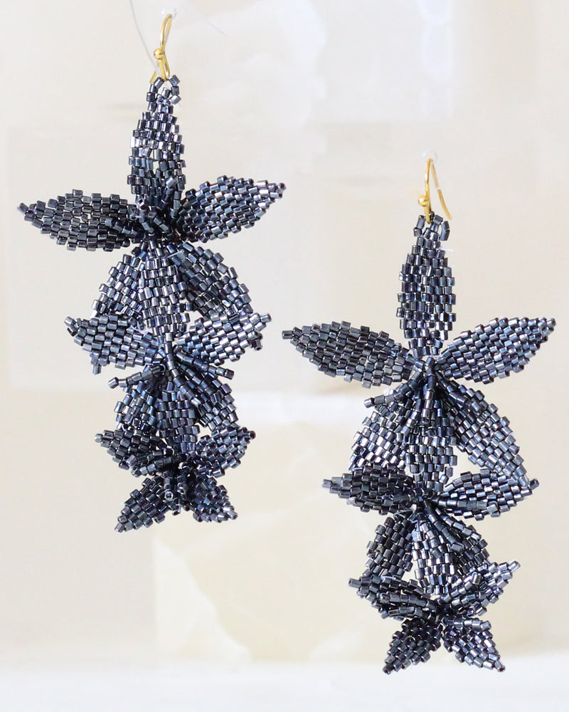 Aretes Flores Cascada Hematita