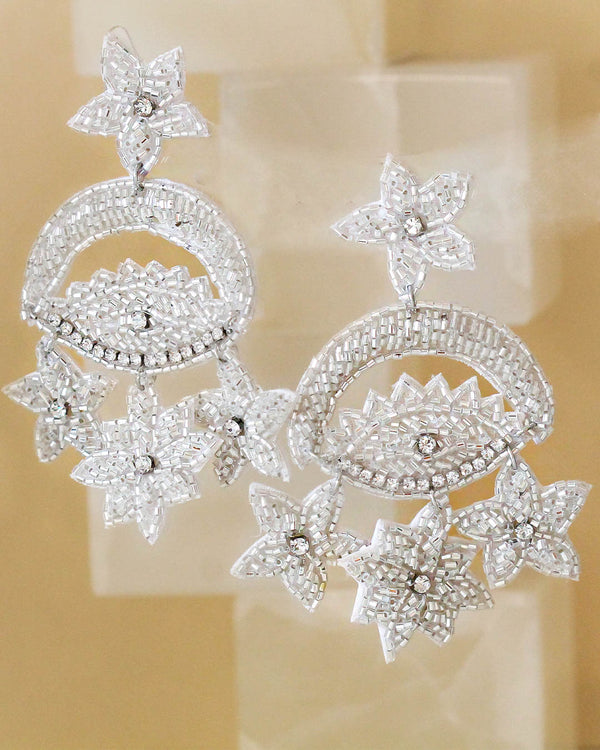 Aretes Chadelier Plateados