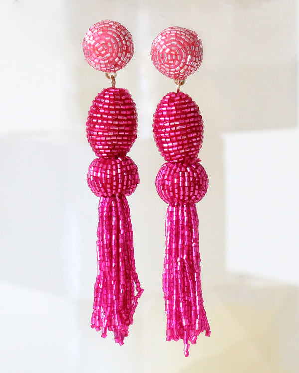 Aretes Rosa Pompom Chakira