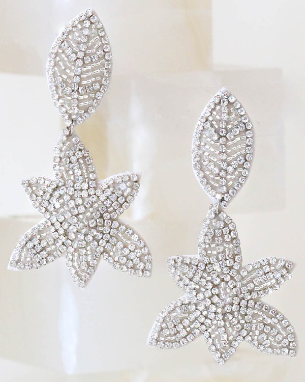 Aretes Plateado Glam Colgante