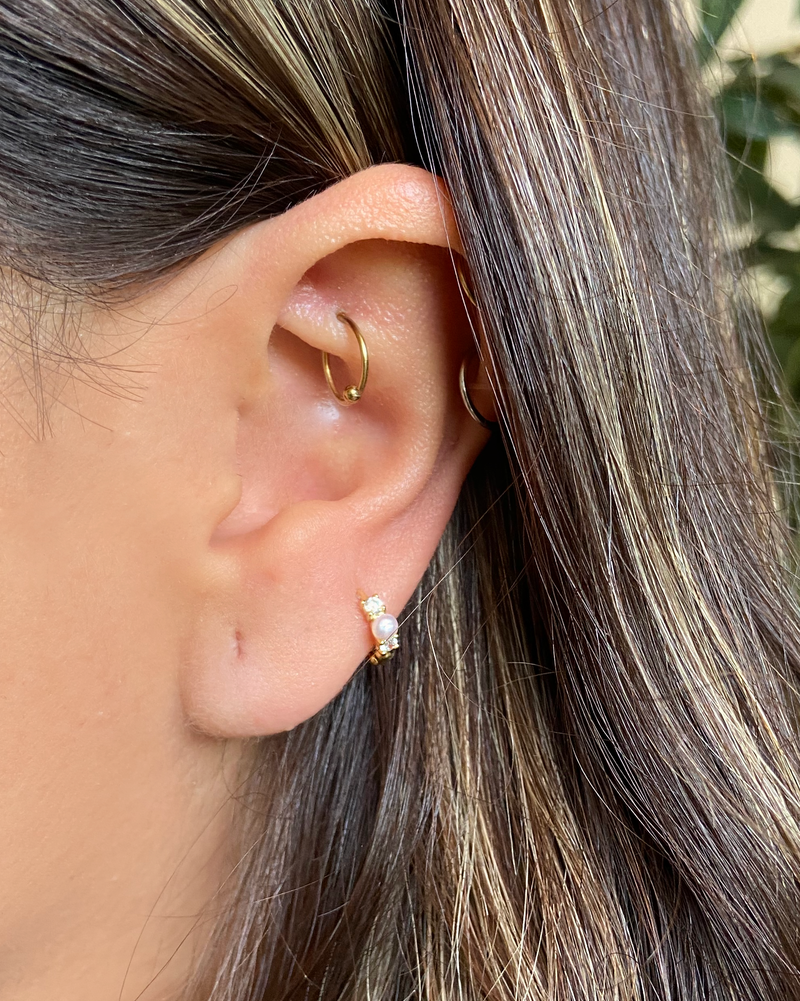 Arracadas Mini Zirconias Perla