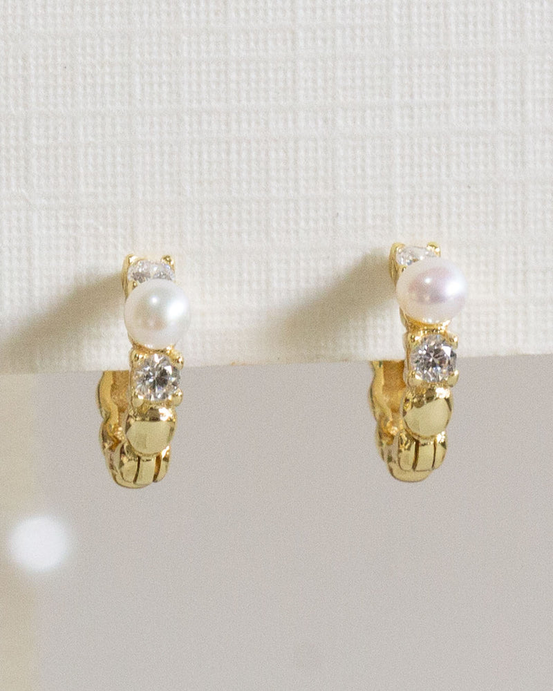 Arracadas Mini Zirconias Perla