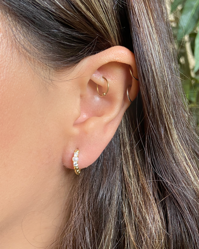 Arracadas Zirconias Perla