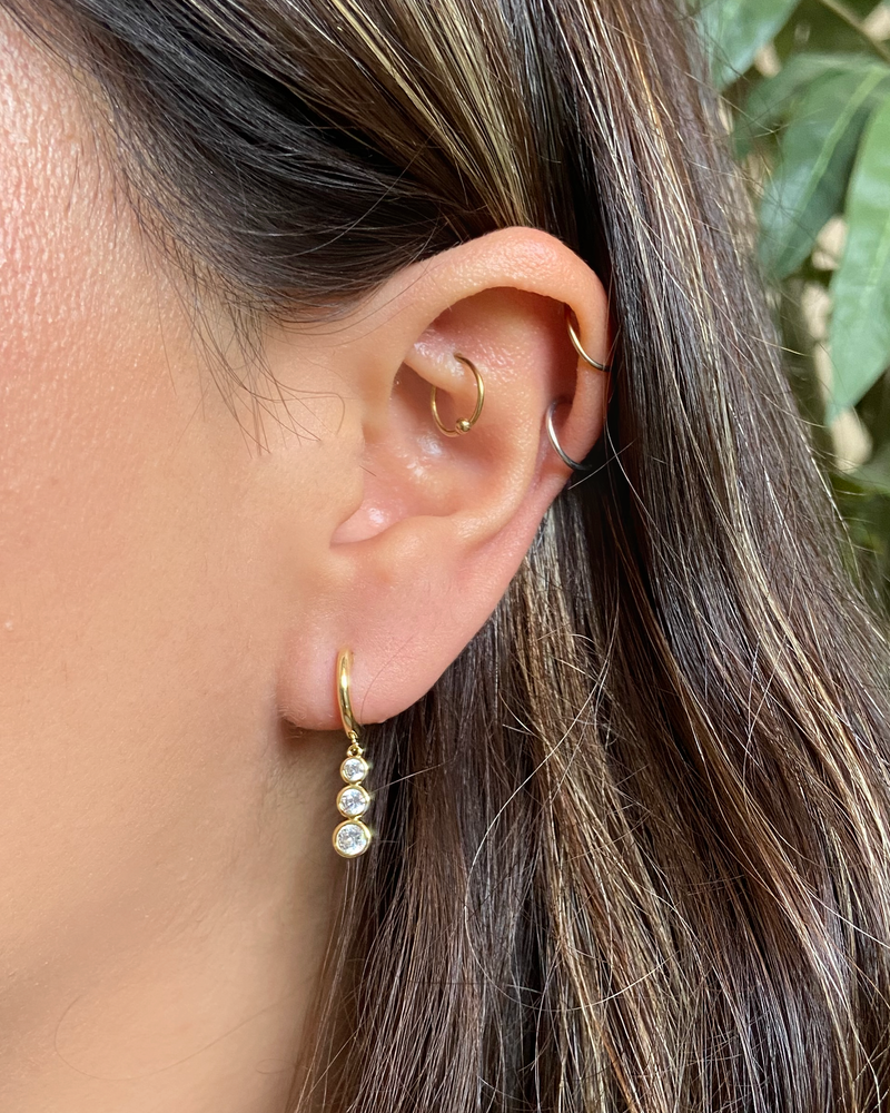 Aretes Triple Zirconia
