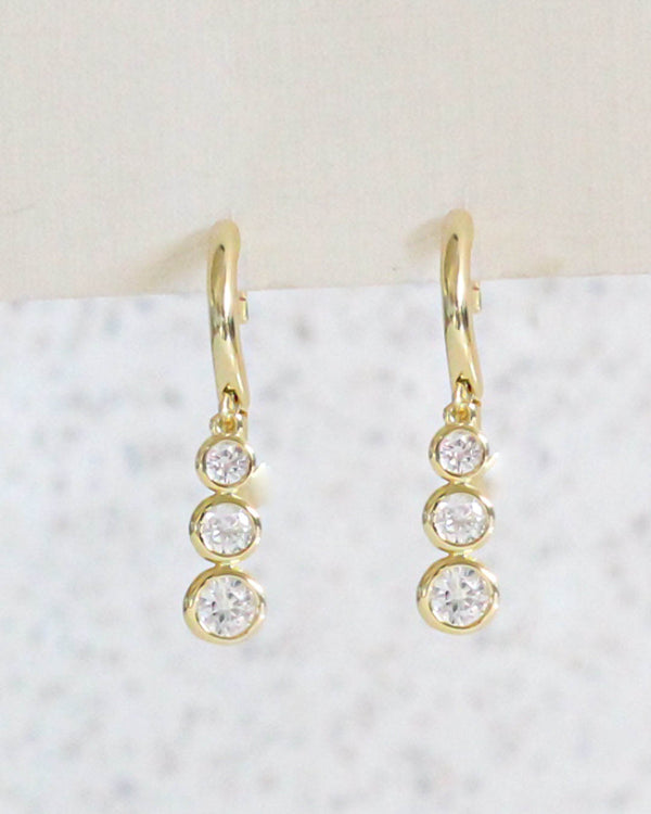 Aretes Triple Zirconia