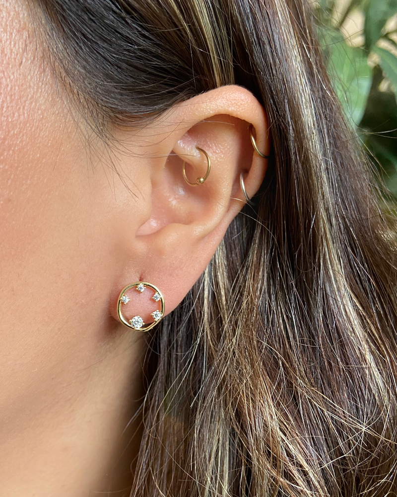 Aretes Circulo Cristales