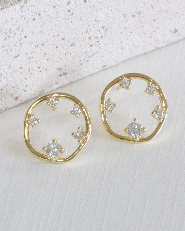 Aretes Circulo Cristales